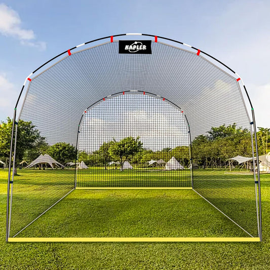 Kapler Baseball Batting Cage, 13ft x 10ft x 8ft Softball Batting Net Cage Backyard Training, with High Strength Steel Frame and Net, Great Outdoor Baseball Softball Training Cage Equipment