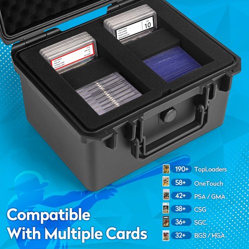 Eligara Graded Card Storage Box, PSA Slab Case Holder Compatible with 40 Graded Cards, Top Loader Storage Hard Cases, Waterproof Trading Card Storage Boxes for Top Loaders, Sports Card, One Touch