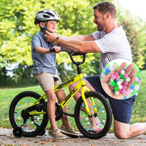ZooviHyvi 144 Pieces Bike Spoke Beads Glow in The Dark, Colorful Plastic Round Bike Spoke Beads for Kids Bicycle Spokes Accessories That Make Noises (Muitl-Color)