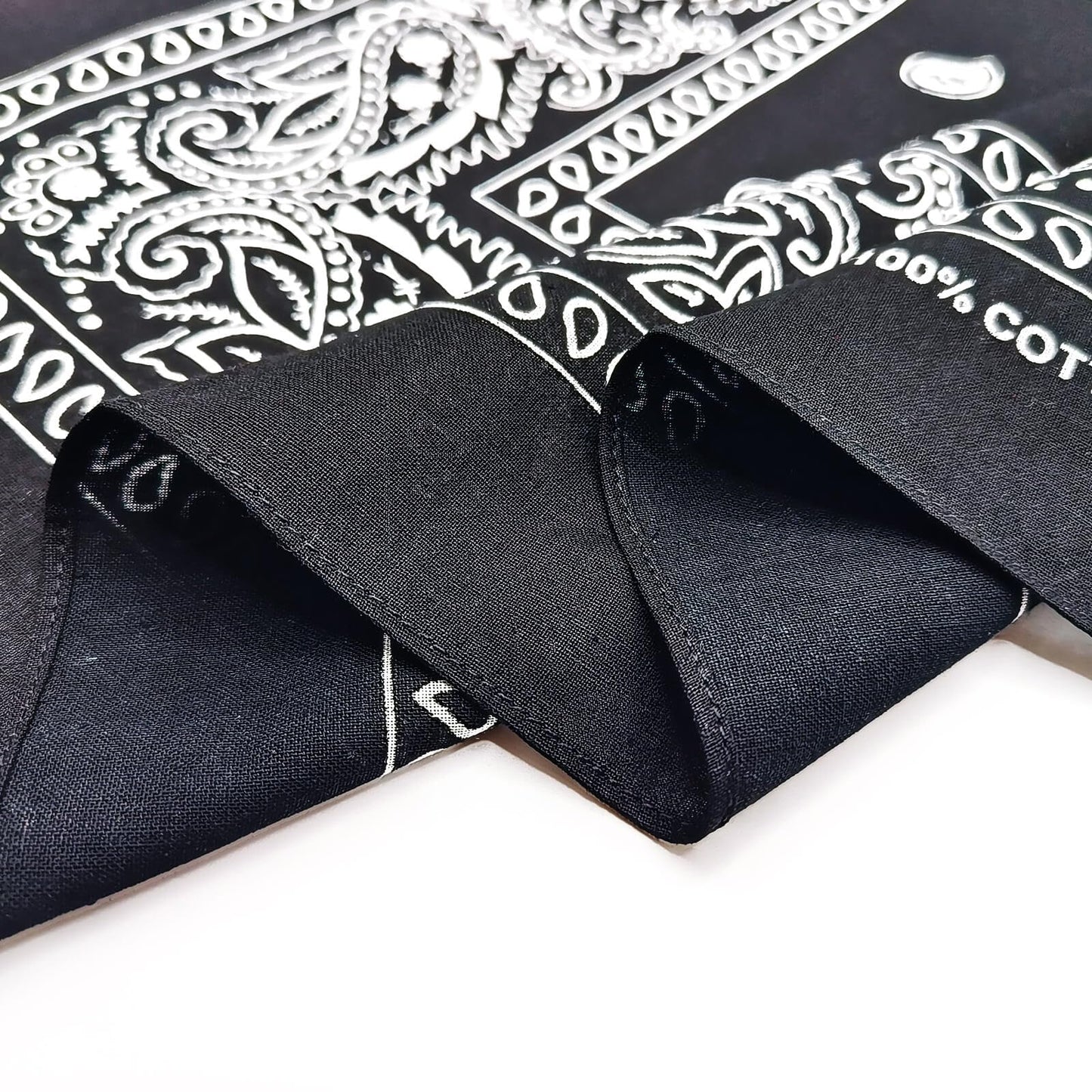 Gorgeous Island 4 Pack 100% Cotton Bandanas 21.5x21.5 inches - Black/White/Cream/Brown