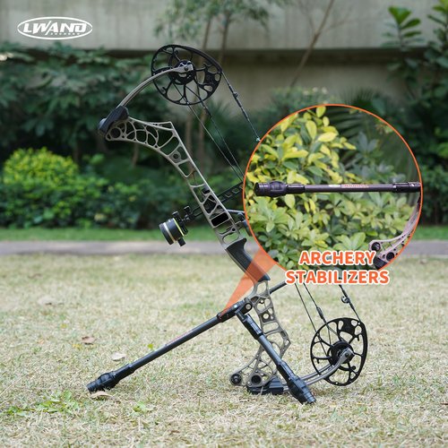 LWANO Compound Bow Archery Stabilizer 6 Inch Balance Bar for Vibration Reduction, Carbon Fiber Lightweight and Durable, Ideal for Hunting and Target Shooting (6 inch)