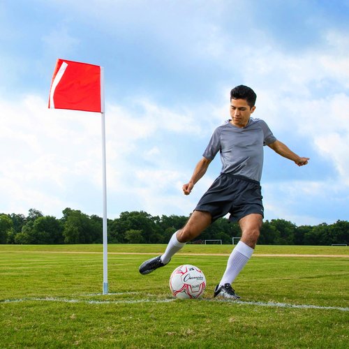 Champion Sports Soccer Corner Flag Set with Steel Peg