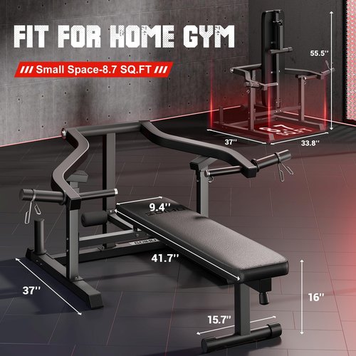 GOIMU Chest Press Machine, Z1-PRO Weight Bench Press Machine with Independent Arms, Adjustable Flat Incline Bench Press for Chest, AB Workout Home Gym Equipment(Black)