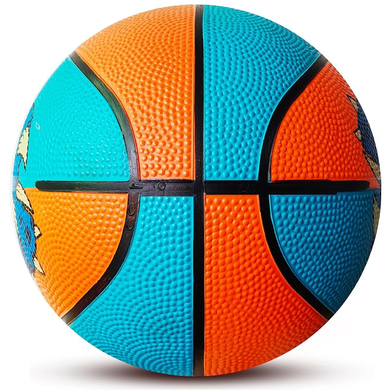 Size 3 Kids Basketball - Dinosaur Pattern Toy Ball for Indoor & Outdoor Play