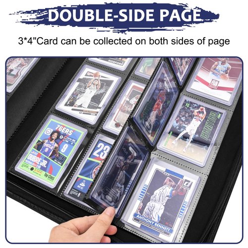 Top loader Binder,Toploader Binder 9 Pocket for 324 Cards Storage,Hold 3”×4”rigid Toploaders.Card Folders Collection Album,Card Holder(black).