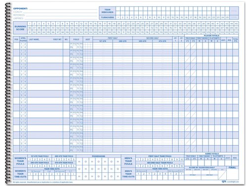 Score It Right Basketball Scorebook – 16-Player Men’s and Women’s Basketball Score Keeping Book – Basketball Game Score Book for Individual and Team Stats – 9.25 x 12-inch Hardcover Book