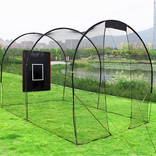 Supvision Batting Cage Backstop with Strike Zone Heavy Duty PVC Coated Oxford Fabric Vinyl Baseball Backstops with Catcher Softball Pitcher Training Equipment Aid 4 x 6 Ft 600D Rectangular