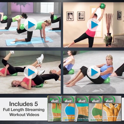 The Original 9 inch Pilates Ball - Exercise Ball for Abs, Core & Back - Workout Ball for Home Gym and Fitness Routines - Easy to Carry in Gym Bag or Luggage