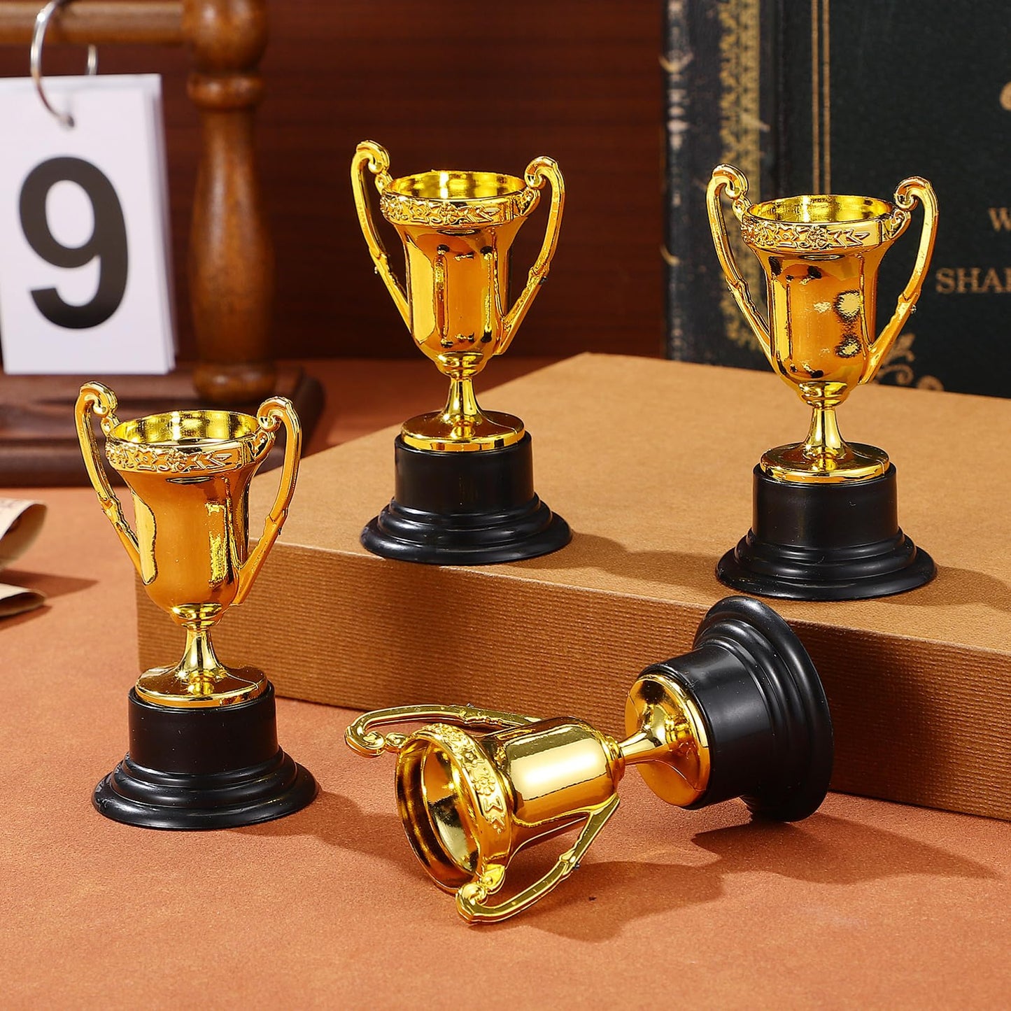 Operitacx Plastic Trophy 3.34 Inch Mini Reward Trophies Set for Kids School Awards Party Prizes and Sports Competitions Classroom Supplies
