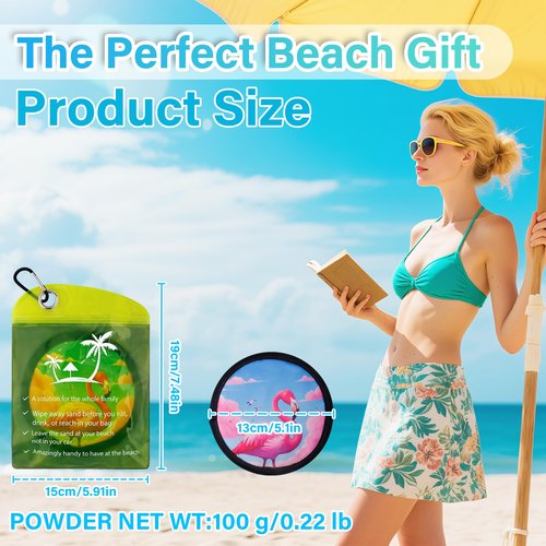 Sand Remover Bag for Beach, Sand Eraser Brush Wipe Mitt for Family Kids Women,Talc-Free & Reusable Beach Essentials with Natural Ingredients, Vacation Must Haves Accessories for Summer Trip