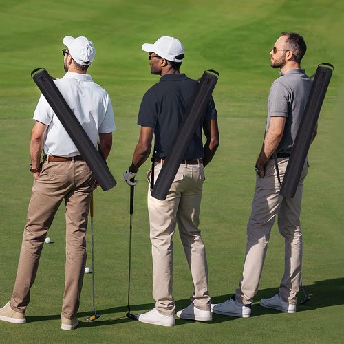 NATURAL STYLE Beer Sleeve for Golf Bag,7-Can Insulated Cooler Sleeve, Beer Drink Accessories Sling Cooler Fits Most Golf Bags Styles and Types (BLACK)