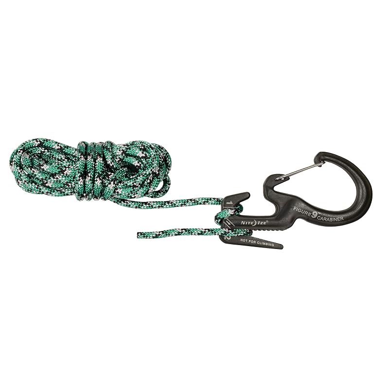 Nite Ize Figure 9 Carabiner Rope Tightener – Large Aluminum Rope Locking Mechanism, 3-9mm Fits, 150lb
