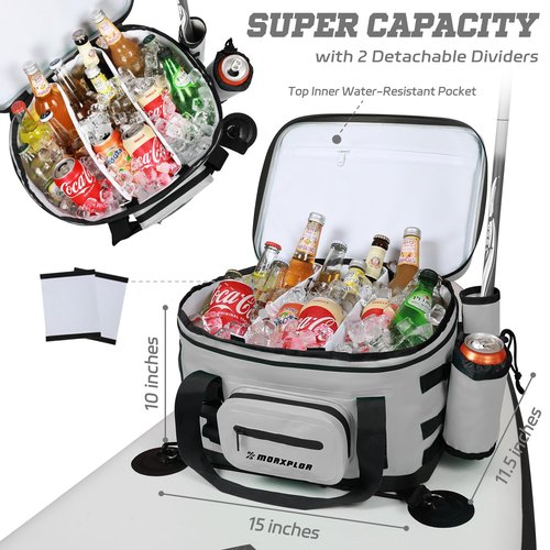 MORXPLOR Waterproof Shell 24 cans Paddle Board Cooler Bag, Sup Deck,Kayak Cooler Bag Accessories
