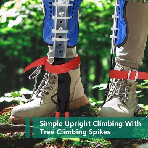 Seprochoo Tree Climbing Gear Climbing Spikes Climbing Gear and Equipment Palm Tree Climbing Harnesses for Logging Hunting Observation Fruit Picking Espuelas Para Subir Arboles (Regular Foot Set)