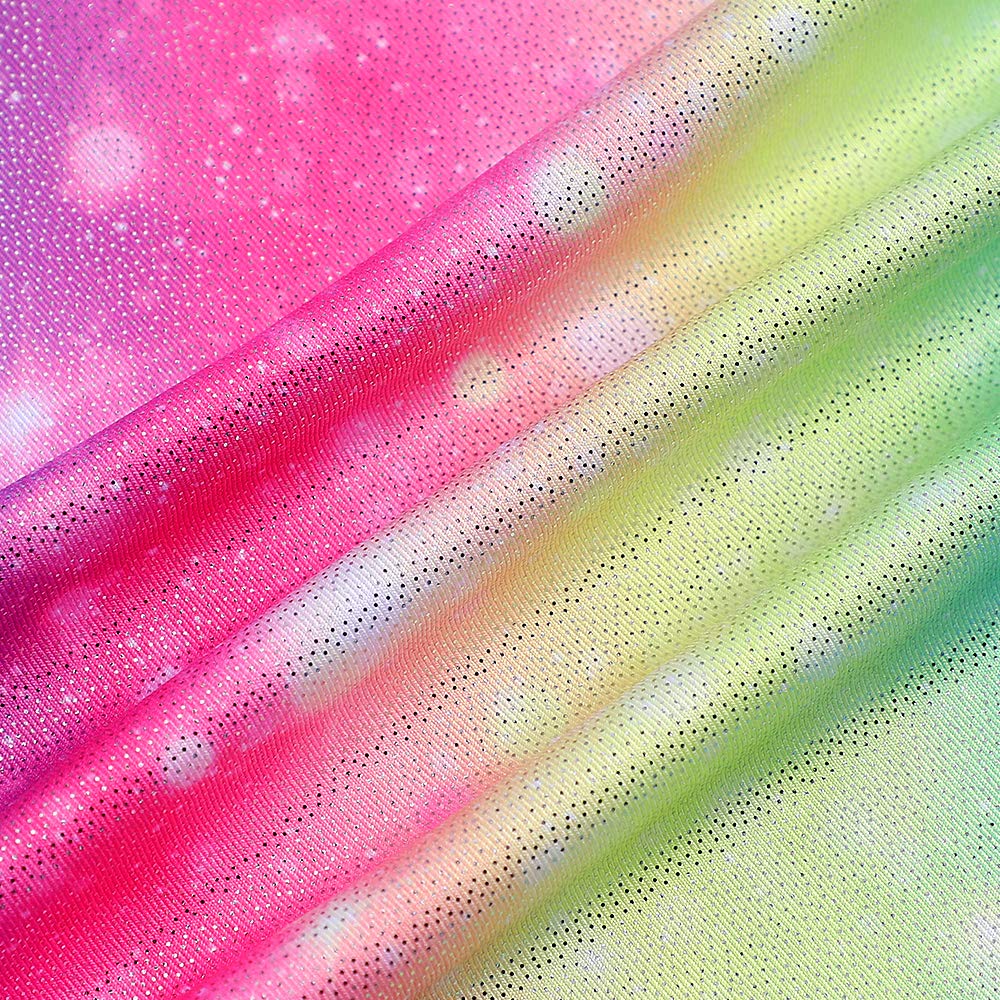 HOZIY Leotards for Girls Gymnastics Dance 4t 5t Toddler Girl Biketards Rainbow Shiny Stars Apparel Clothing Tumbling Outfits Bodysuits Kids Leo Gym Gymnastic Leotard with Shorts Sparkly Glitter
