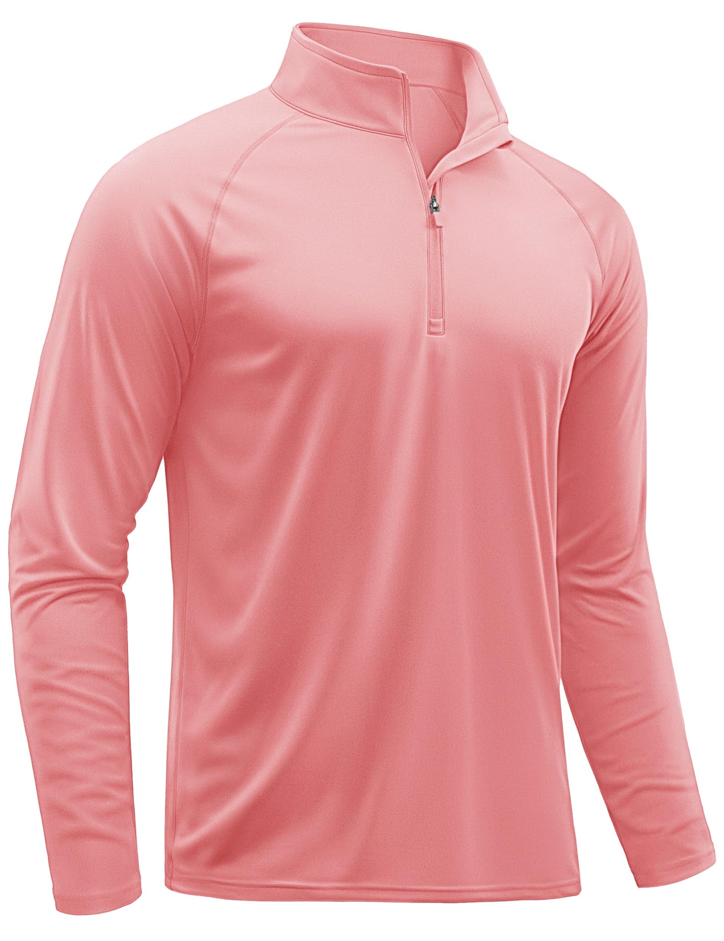 TACVASEN Mens UV Sun Protection Shirts Running Gym Athletic Long Sleeve Shirts for Swim Rash Guard Workout Dry Fit T-Shirts Grey Pink XXL