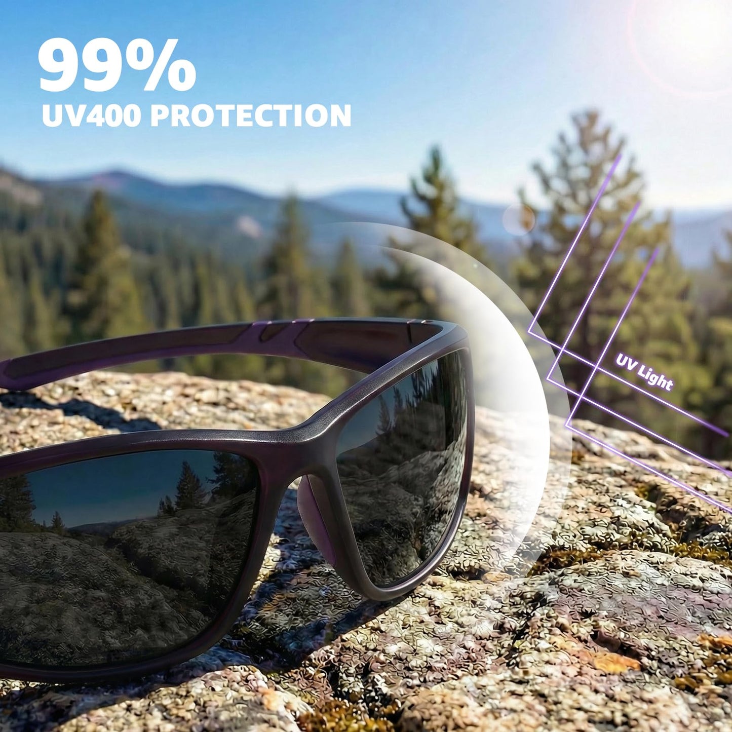 Myiaur Polarized Running Sunglasses for Men Women, UV400 Photochromic Sun Glasses Ideal for Sports Driving Cycling Fishing