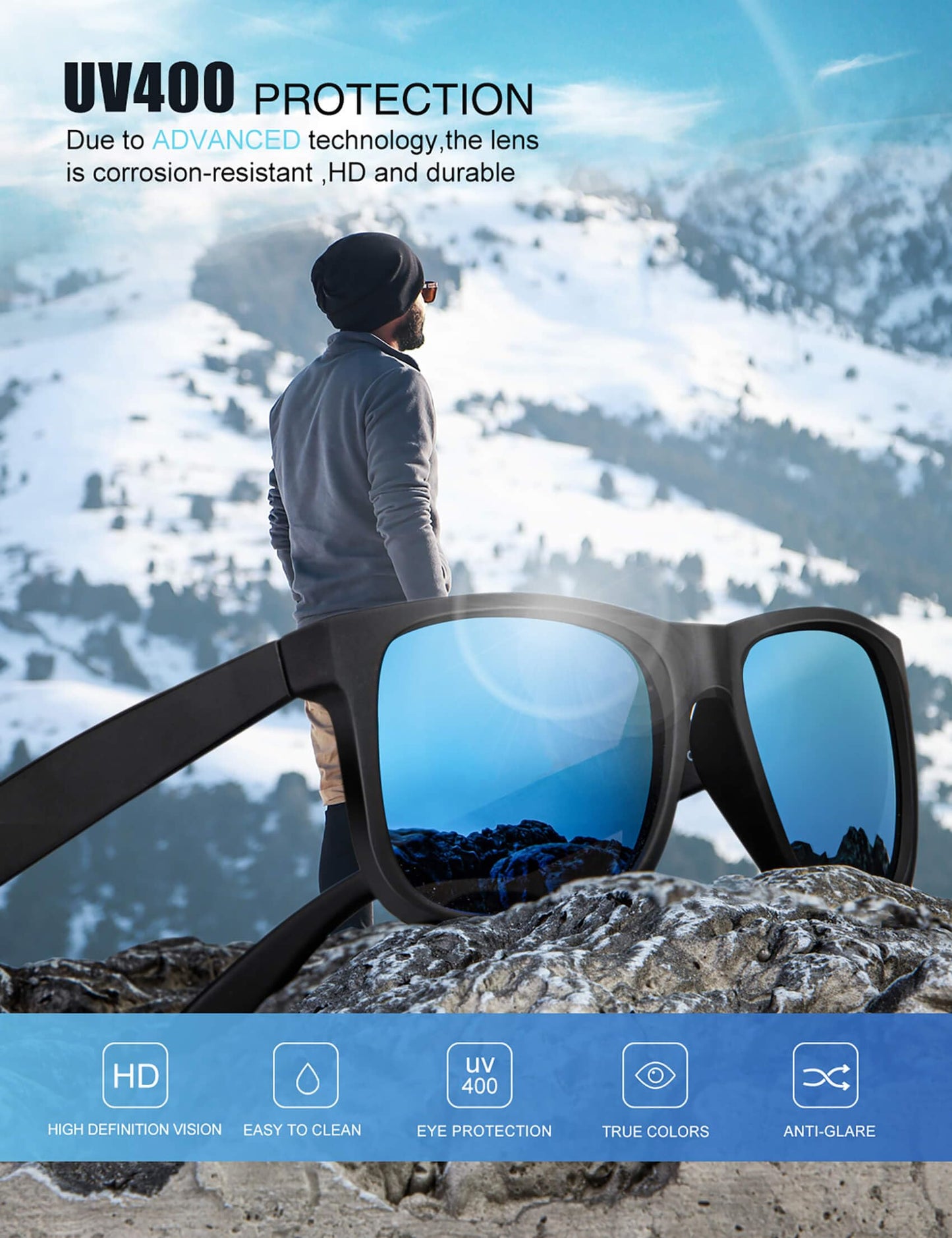 KALIYADI Mens-Sunglasses Polarized Sunglasses Men: Classic Sun glasses for men with UV Protection Driving Fishing Golf