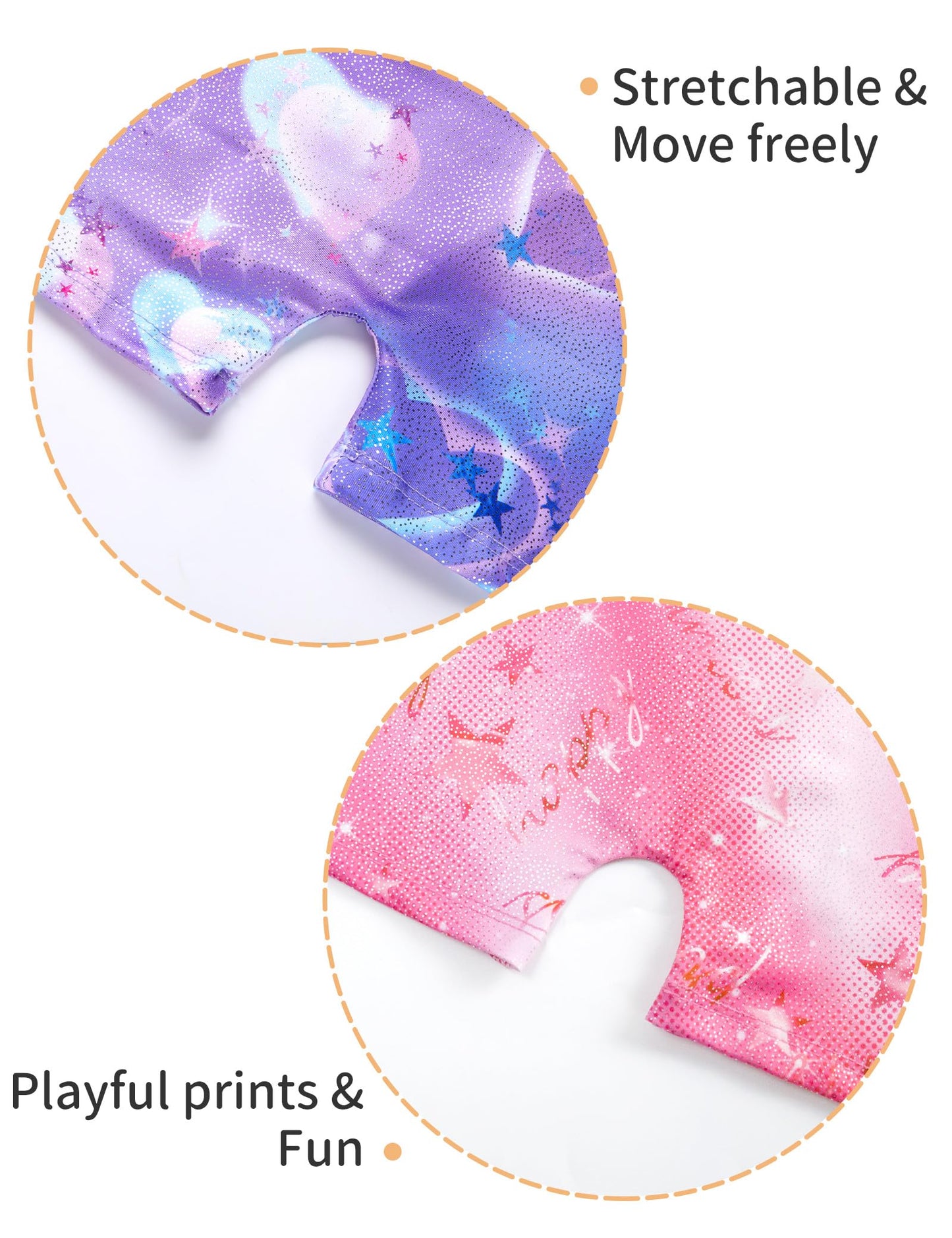 Nokecina Gymnastics Leotards for Girls 8-9 Years Old Sparkly Purple Pink Biketards 2 Pack One Piece Sleeeveless Unitards