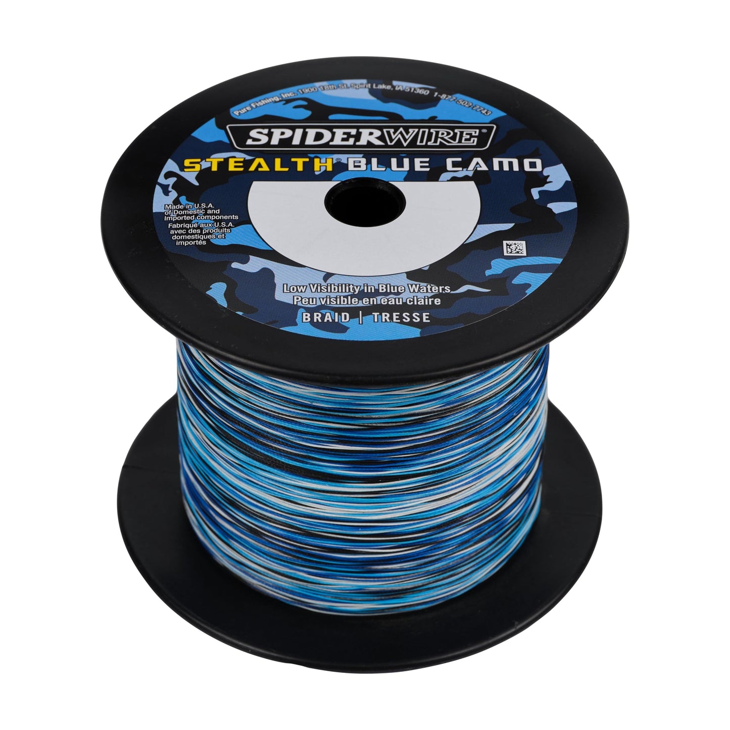 SpiderWire Stealth® Superline, Blue Camo, 100lb | 45.3kg, 1500yd | 1371m Braided Fishing Line, Suitable for Saltwater and Freshwater Environments