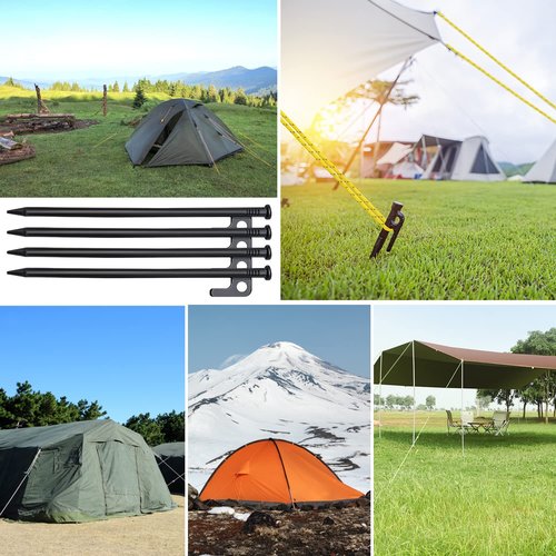 8/16/32 Pack 8in Heavy Duty Forged Steel Tent Stakes, with Storage Bag, for Camping(8 Pack 8in Tent Stakes)