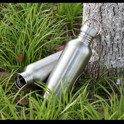 LyyGuanYoo 2 Pack 18/8 Stainless Steel Water Bottle, 26OZ Single Wall Sports Water Bottle for Camping Picnic, Metal Sports Kettle with Handle for Runners, Hikers, Cyclists