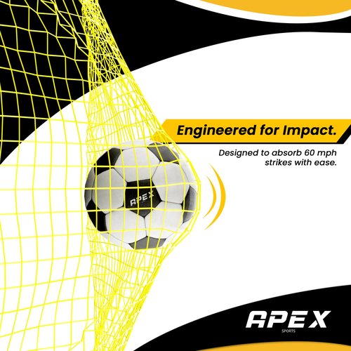 Apex Sports 12x6 FT Soccer Goal with Precision Target – Portable Soccer Net with Removable 10-Hole Target, Portable Design, Quick Setup, Ground Stakes & Collapsible Frame for Indoor/Outdoor Training