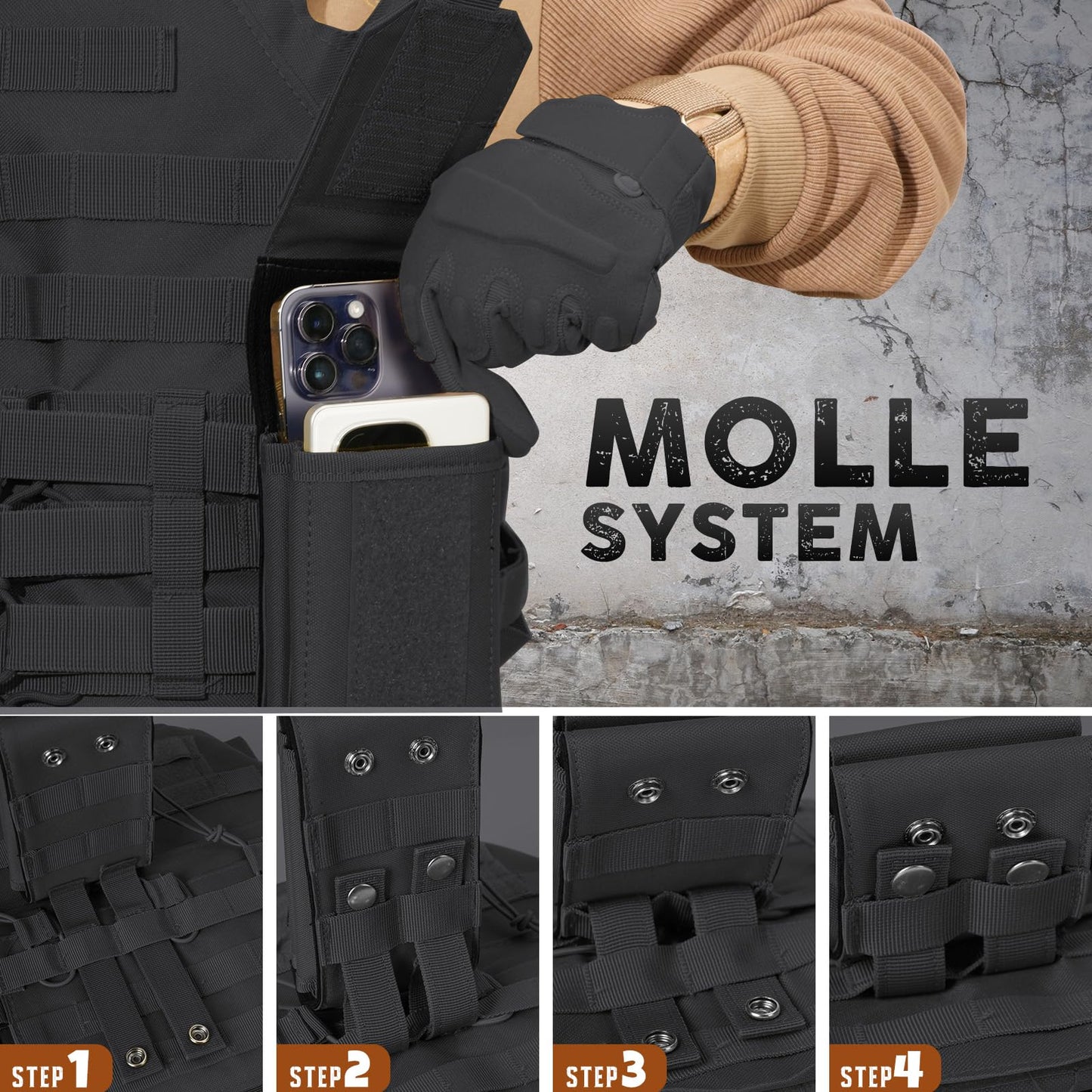 Tactical Molle Phone Holder Pouch Duty Belt Vest Tactical Gear Accessories