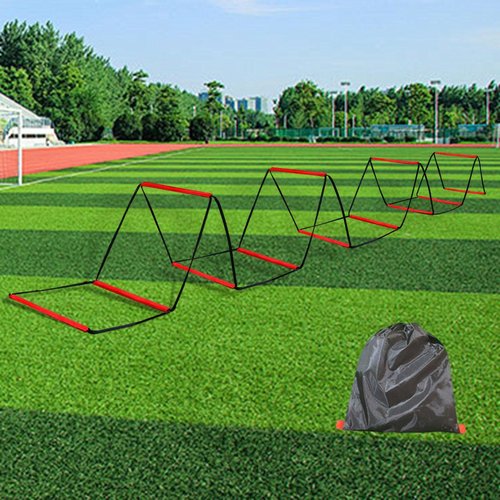 Colaxi Agility Ladder Football Footwork Ladder Workout Flexible Multipurpose Home Gym Folding Agility Training Equipment 42 Cmx42 cm, 12 Grids with Bag