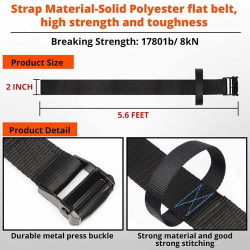 TRSMIMA Tree Stand Hunting Harness - Climbing Stands Strap Treestand Belt with Adjustable Metal Hook Quick Easy Quiet To Use