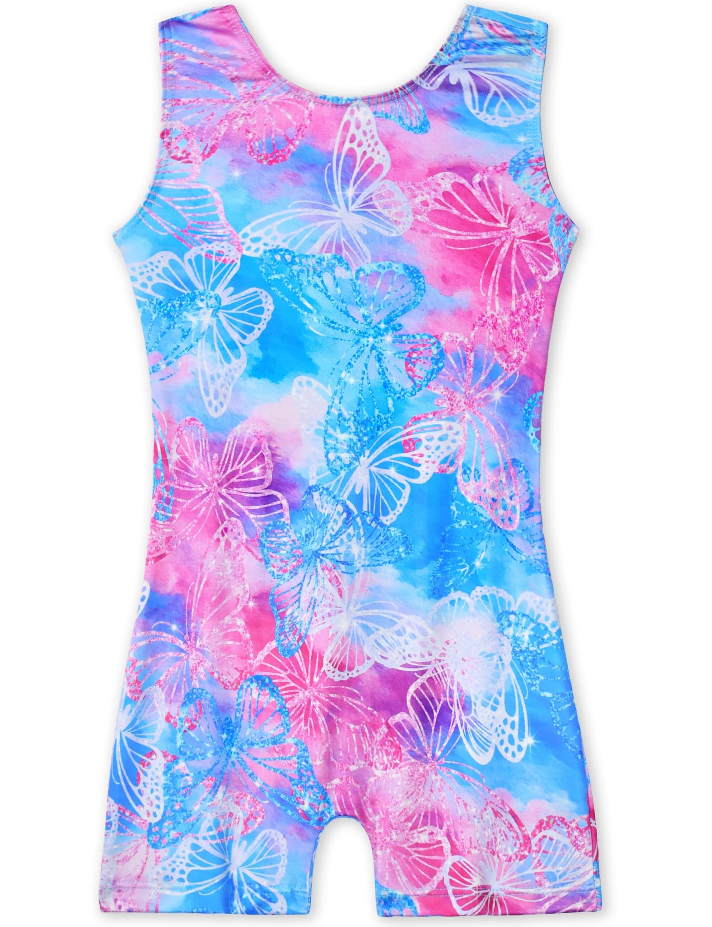 Nokecina Girls Gymnastics Leotards Size 4-5t Blue Purple Butterfly Unitards Adorable Dance Outfit for Practice