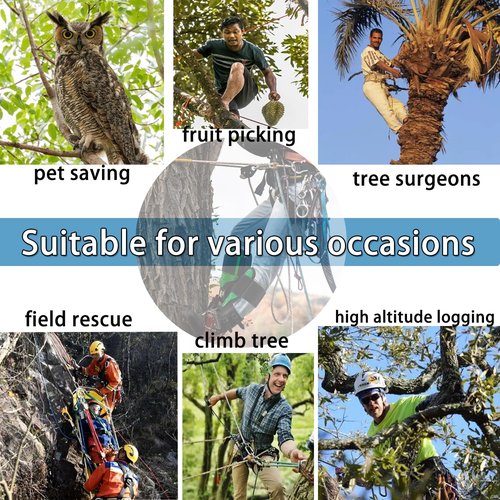 Ksdolip 1 Pair Arborist Climbing Spikes,Adustable Height Tree Spikes for Climbing,Heavy Duty Steel Tree Climbing Gear Kit with Secure Straps for Tree Climbing, Fruit Picking, and Hunting