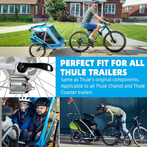 Axle Mount Cup with Quick Release Hook and Loop for Thule Chariot Cross Sports Courier Coaster Cadence Single Trailer