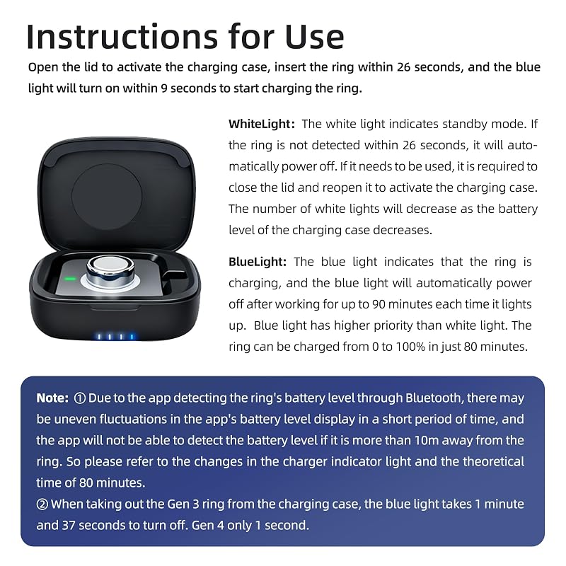 Wireless Charging Case for Oura Ring Gen 5, Gen 4 & Gen 3 — Black Variation