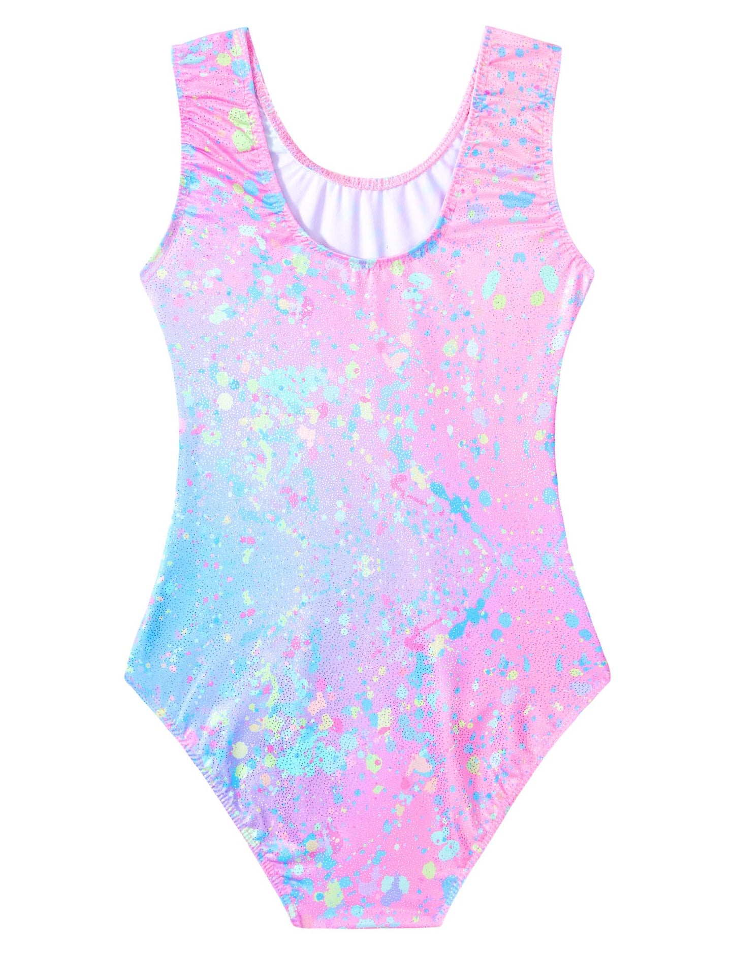 Domusgo Gymnastics Leotards for Girls 4t 5t Colorful Dot Sparkly One Piece Tumbling Outfits