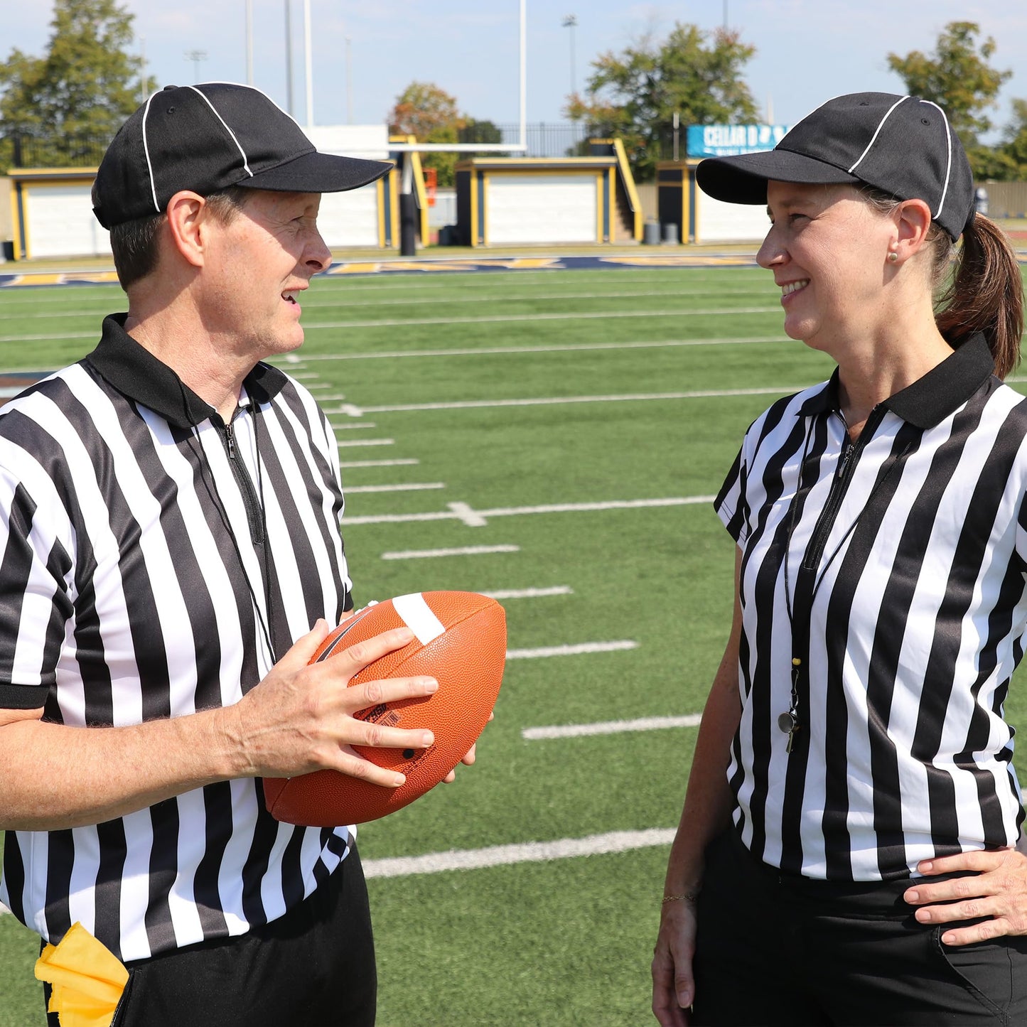 Murray Sporting Goods Men's Collared Referee Shirt 4-Piece Bundle - Referee Shirt, Hat, Flag, & Whistle Halloween Costume (Medium)