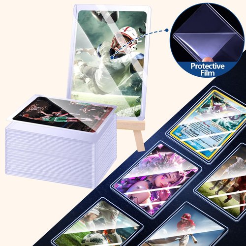32ct Card Sleeves Hard Plastic, EDUDIIU 3" x 4" Top Loads for Cards, 35PT Hard Card Protectors, Rigid Toploads Hard Plastic for Yugioh, Baseball, Sports Cards
