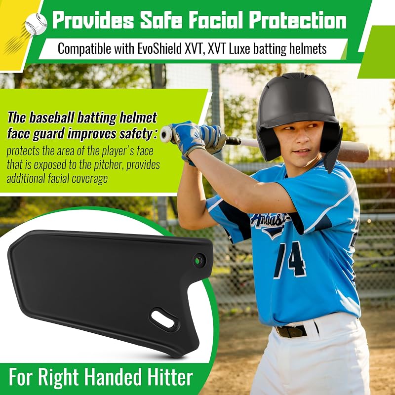 Black Matte Batting Helmet Face Shield for EvoShield XVT - Variation: Black Matte