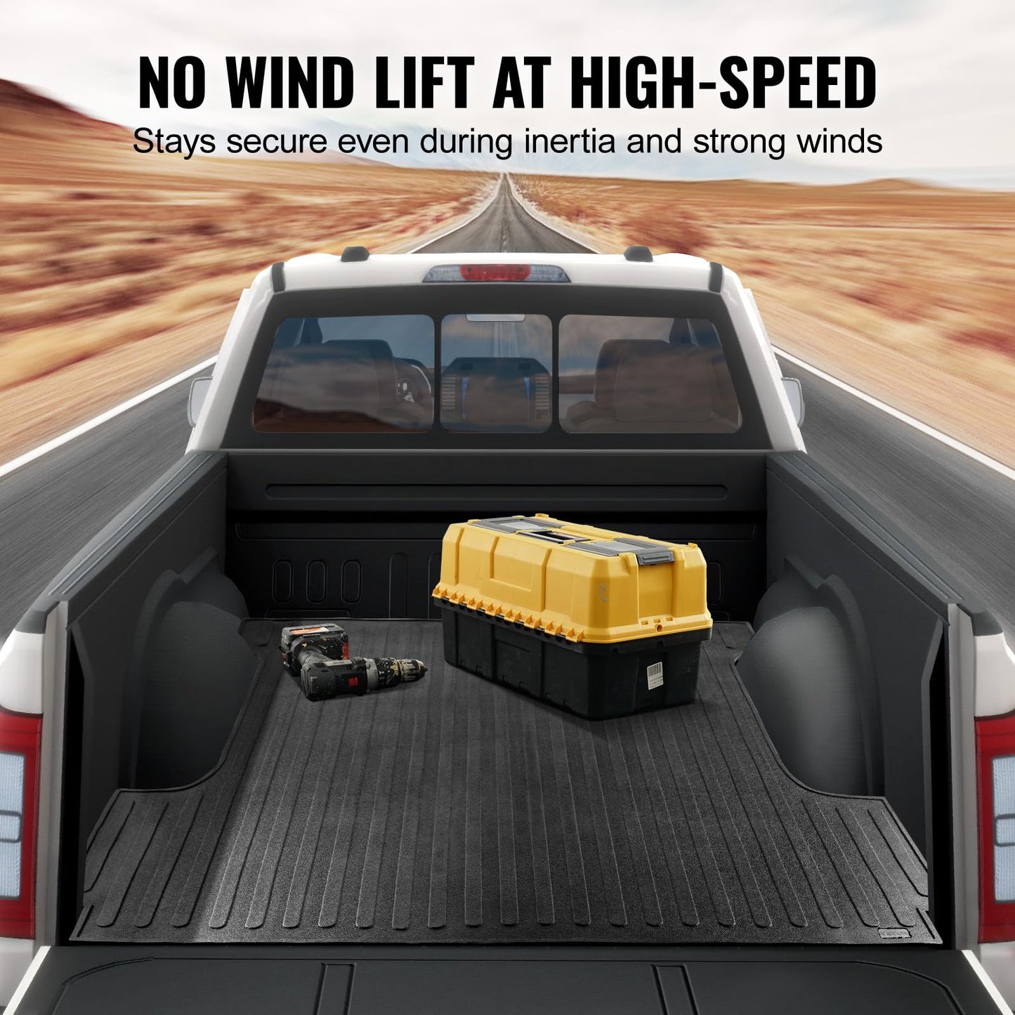 VEVOR Truck Bed Mat, Fits for 2015-2026 Ford F150 5.5 FT Short Bed, 66.5" x 64" Rubber Truck Bed Liner, 1/4" Thick Bed Mat Car Accessories for All-Weather Protection, Prevent Slipping or Damage