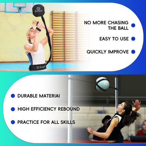 focopot Volleyball Training Equipment Aid,Solo Serve & Spike Trainer to Practice Block,Hit, Set and Pass,Volleyball Practice Equipment Gifts for Beginners & Pro