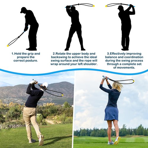 AIUAIP Heavier Golf Rope Swing Trainer, Premium Professional Golf Swing Rope Training Aids, Warm-up Training Tempo Aid with Ball and Grip to Improve Speed and Rhythm for All Level Practice Golfers