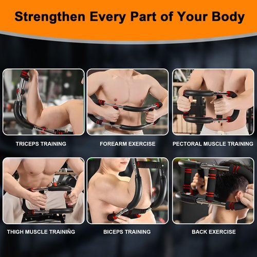 Twister Arm Trainer, 60-110lb Chest Workout Equipment, Three-Speed Adjustable Fitness Equipment, Arm Trainer, Portable Power Twister Bar, Detachable Design Fitness，for Home & Gym Fitness Equipment