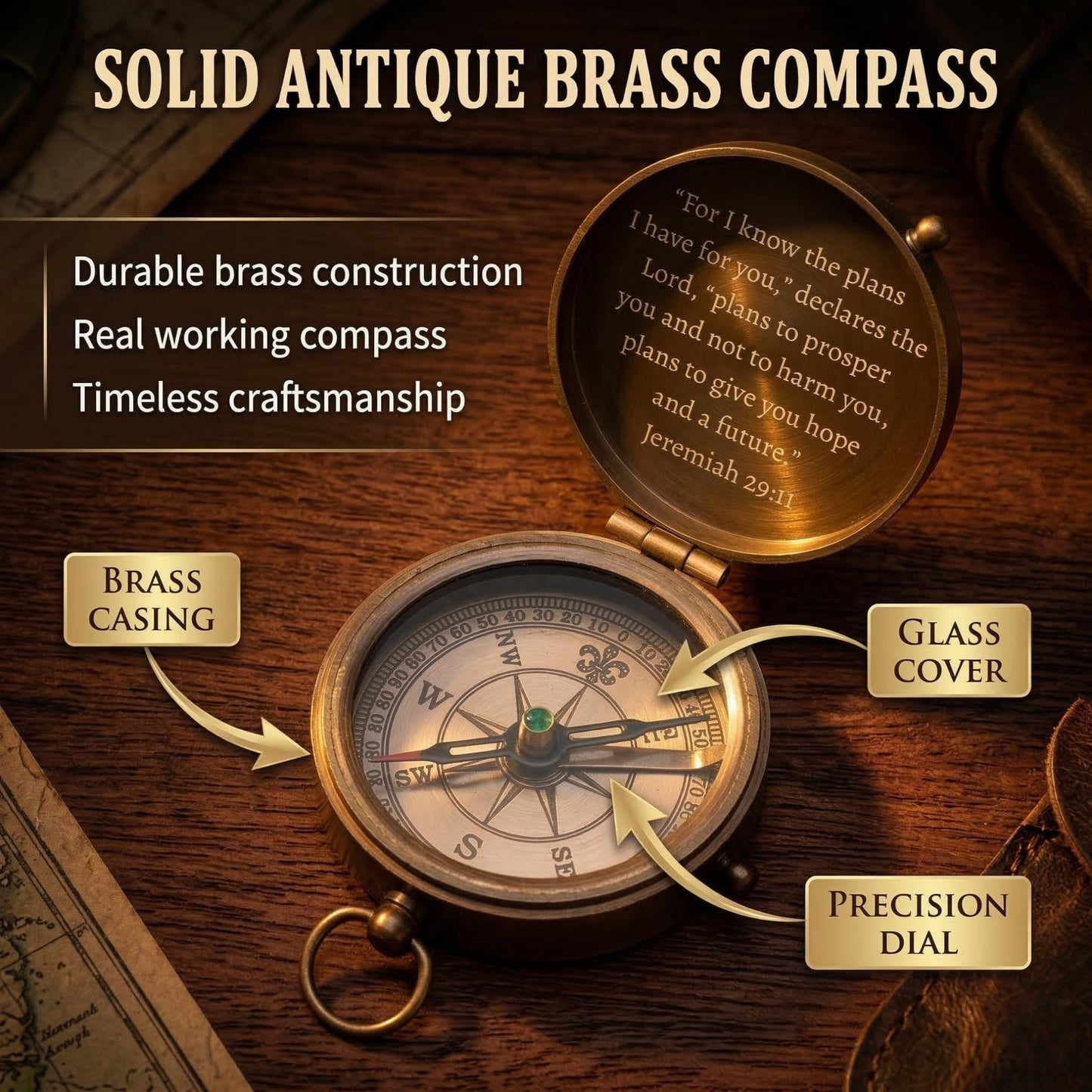 Personalized Confirmation Gifts for Boys – Engraved Christian Compass