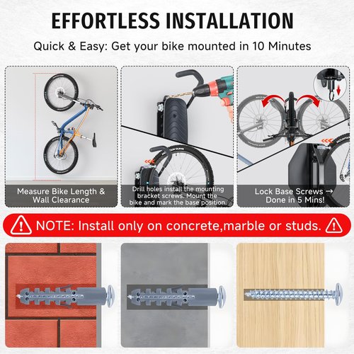 BYHUME Bike Rack Garage,Bike Wall Mount, 150° Swivel & Space-Saving Vertical Bike Hangers for Storage, Sturdy Bike Stand Holds Up to 66lbs, Easy to Install, 2 Pack