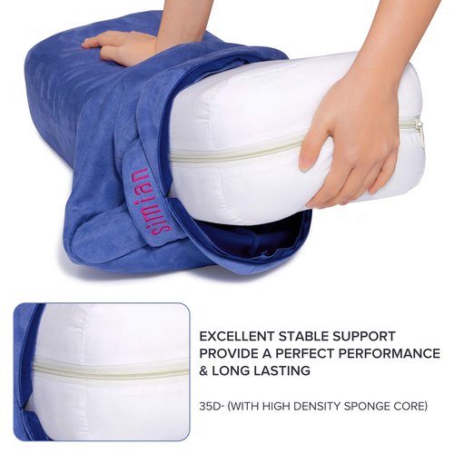 SIMIAN Yoga Bolster Pillow Premium Meditation Bolsters Supportive Rectangular Cushion with Skin-Friendly Velvet Cover Washable, Support Cushions Bolster Pillows for Restorative Yoga