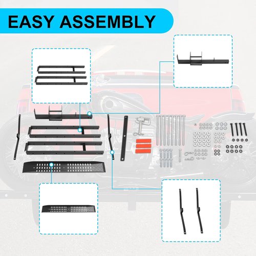 EGO BIKE 600LBS Steel Motorcycle Scooter Dirtbike Carrier Hauler Hitch Mount Rack Ramp Anti Tilt