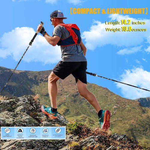 Thristride Trekking Poles Aircraft-Grade Aluminum Alloy-Strong Lightweight Collapsible Walking Sticks for Hiking Poles for Seniors,Men & Women in The 4 Season,All-Terrain,2pc Per Set