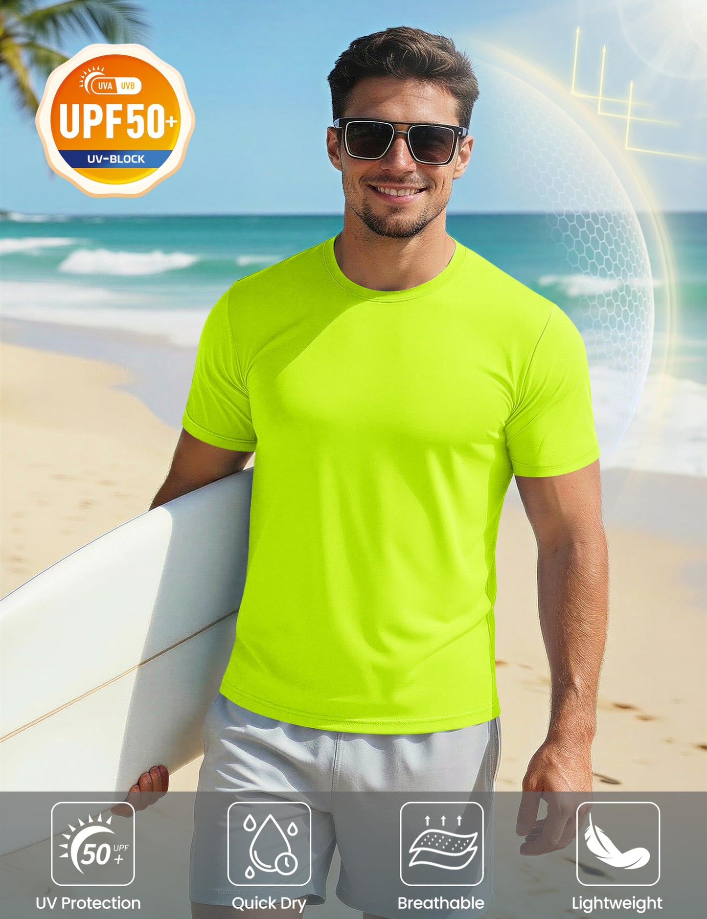 MAGCOMSEN 5 Pack Men's Workout Shirts Short Sleeve Athletic Quick Dry Moisture Wicking Running Gym Tee Tops UPF 50+ 2XL