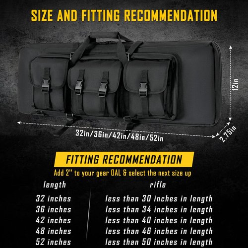 DULCE DOM 36 inch Double Rifle Case Soft Bag Gun Case, Perfect for Rifle Pistol Firearm Storage and Transportation, All Around Shooting Range Tactical Rifle Backpack, Indoor Outdoor
