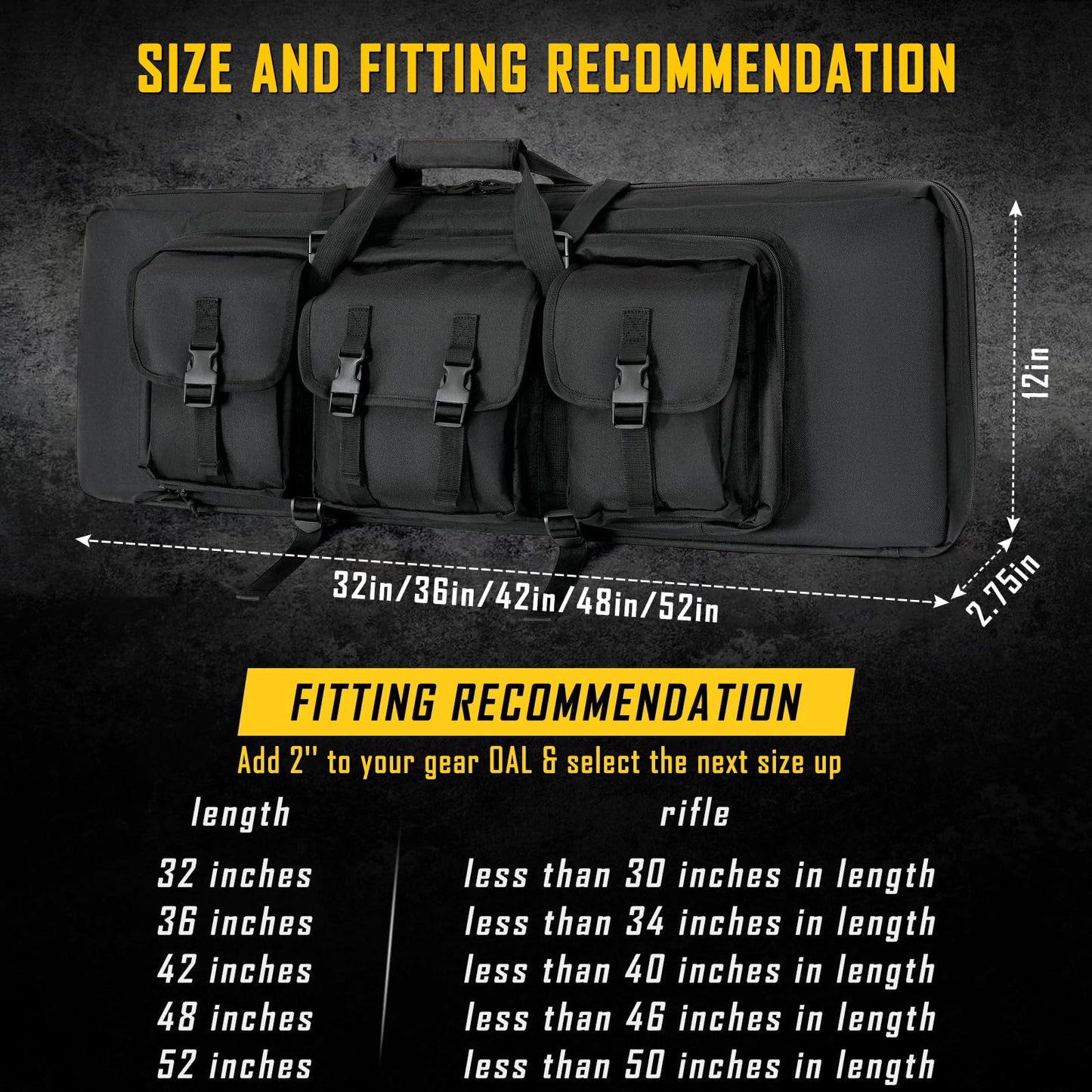 DULCE DOM 42 inch Double Rifle Case Soft Bag Gun Case, Perfect for Rifle Pistol Firearm Storage and Transportation, All Around Shooting Range Tactical Rifle Backpack, Indoor Outdoor